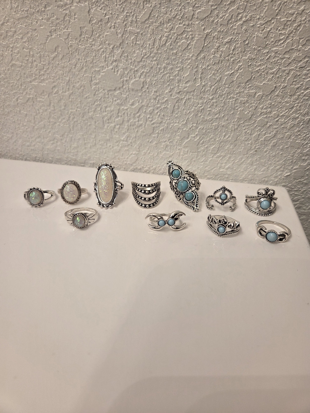 Opal & Turquoise Ring Set